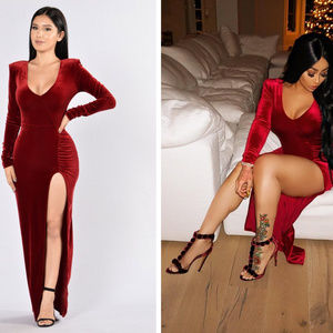 Love Sex Magic Velvet Dress - Wine